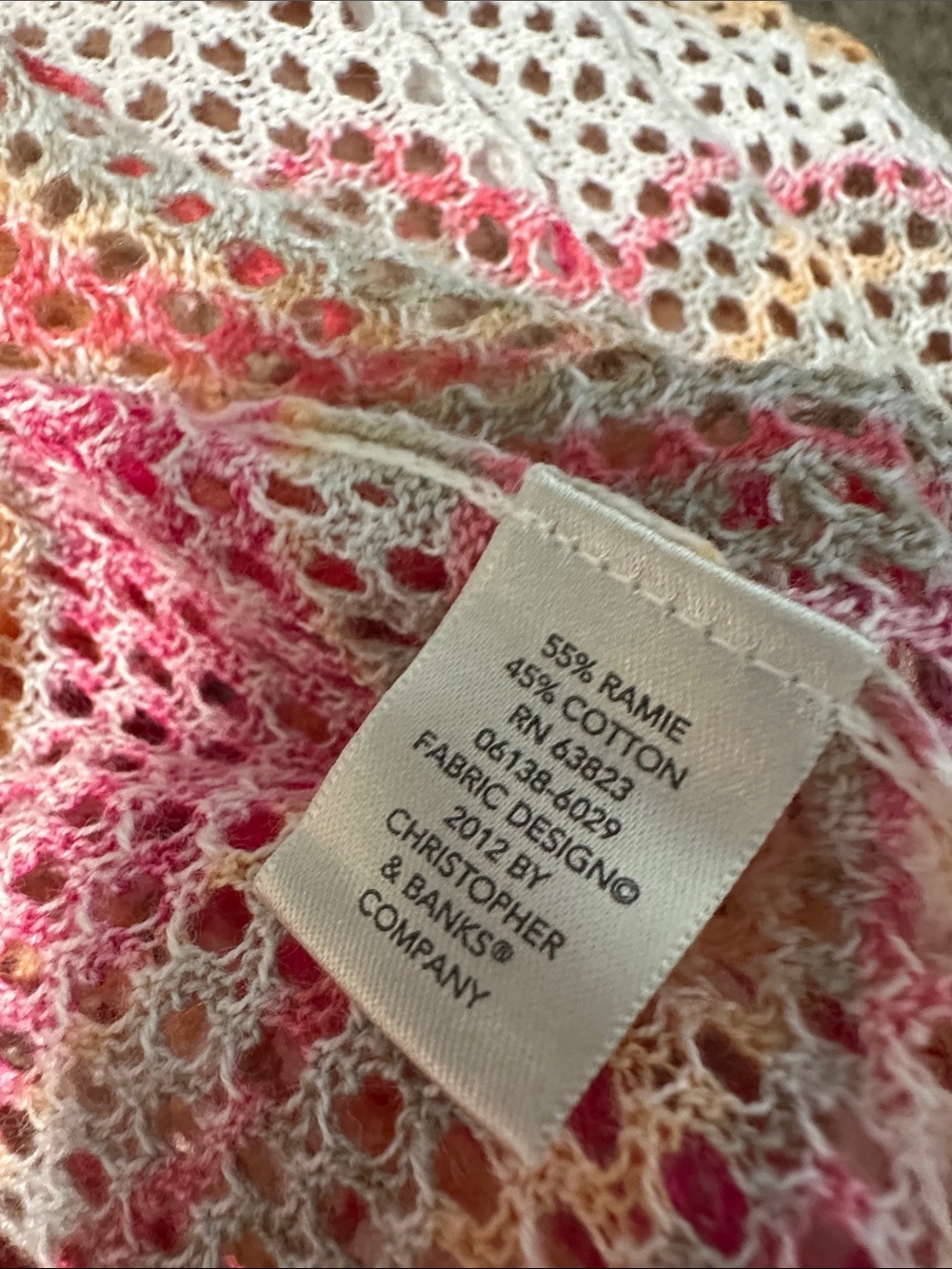 🥕 NWT Christopher & Banks Netted Open Front Cardigan Sweater - Picture 4 of 4